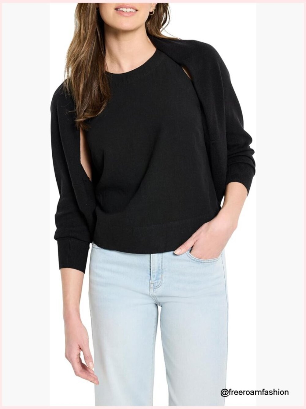 Cotton Cashmere Shrug Cardigan - Relaxed Fit Batwing Sleeve